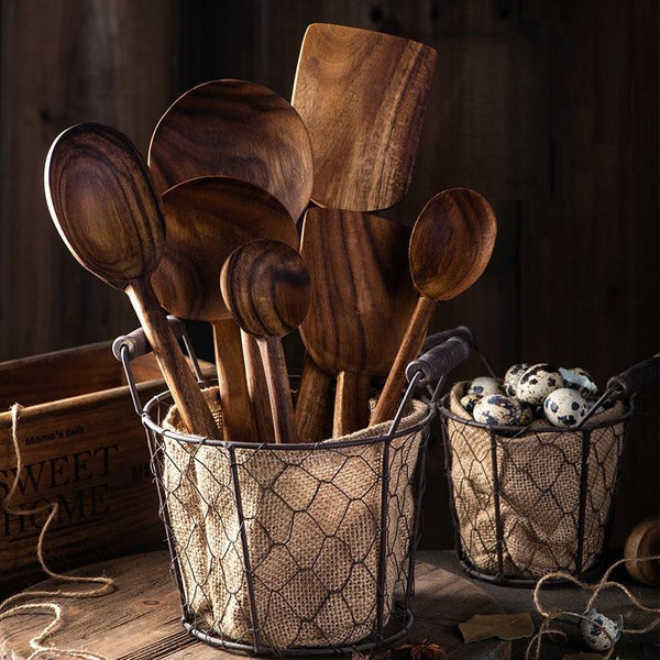 Teak Wood Cooking Utensil Set – The Chef's Cabinet